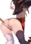 ass bandages clothes_pull clothing dress high_resolution kono_subarashii_sekai_ni_shukufuku_wo! megumin muoto no_bra nopan pussy skirt skirt_lift skirt_pull stockings very_high_resolution weapon witch