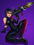 ass big_ass big_breasts bodysuit breasts female fortnite looking_at_viewer rpg shadman solo weapon