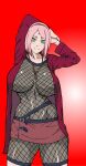  1girl big_breasts breasts clothed curvy female_only happy naruho naruto naruto_(series) pink_hair sakura_haruno sexy smile voluptuous 