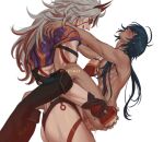 2boys anal arataki_itto blue_hair genshin_impact kaeya_(genshin_impact) long_hair_male male male/male male_only male_penetrated simple_background size_difference white_background yaoi