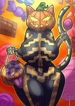 big_ass big_breasts cameltoe cat_ears cat_girl condoms feline fortnite halloween halloween_2025 pumpkin pumpkin_head redhare spice_(fortnite) thick_thighs