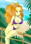 1girl adagio_dazzle adagio_dazzle_(eg) bikini breasts equestria_girls female female_only friendship_is_magic long_hair looking_to_the_side mostly_nude my_little_pony older older_female outdoor outside purple_bikini side-tie_bikini_bottom solo young_adult young_adult_female young_adult_woman