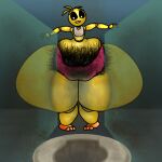 1girl 1girl ass creamfield excessive_pubic_hair five_nights_at_freddy's five_nights_at_freddy's_2 hair hyper hyper_ass hyper_pubes hyper_pussy hyper_thighs plump pubes pubes_exposed pubic_hair pussy thick_pubes toilet toy_chica_(fnaf)