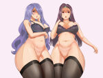 2_girls alluring big_breasts bra_only camilla_(fire_emblem) circlet fire_emblem fire_emblem_echoes:_shadows_of_valentia fire_emblem_fates fire_emblem_warriors high_res intelligent_systems multiple_girls naked_from_the_waist_down nintendo purple_hair rype sonya_(fire_emblem) tagme underwear