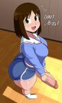1futa 1girl ai_generated ass azumanga_daioh big_ass booty_shorts breasts dolphin_shorts erection fundoshilover101 futanari huge_ass osaka_ayumu_kasuga