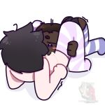 2boys blush chad_(dude_theft_wars) dude_theft_wars fellatio femboy jack_(dude_theft_wars) stockings white_background