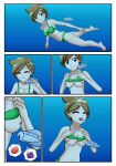 1girl aurea_juniper bikini breasts drowning female human_characters_in_pokemon nintendo pokemon tynamo underwater uwdennis water_torture