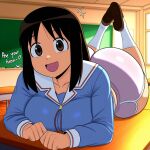 1girl ai_generated ass azumanga_daioh big_ass booty_shorts breasts dolphin_shorts fundoshilover101 huge_ass osaka_ayumu_kasuga