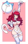 1girl 1girl 1girl alluring alternate_costume big_breasts big_breasts cosplay crossover darkstalkers fake_animal_ears felicia_(darkstalkers)_(cosplay) female_only fire_emblem fire_emblem_engage high_res high_res intelligent_systems long_hair nintendo one_eye_closed raydango red_eyes red_hair white_skin yunaka_(fire_emblem)