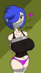 1girl 1girl 2d arms_behind_back ass big_breasts blue_hair bondage bound bound_arms bound_legs breasts cartoon_network ed,_edd,_'n'_eddy eyeshadow je20 kanker_sisters looking_at_viewer marie_kanker no_penetration no_sex panties pierced_ears punk_girl round_ass round_butt solo_female tank_top tape_gag