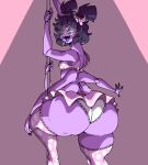 1girl 1girl 1girls 2d anthro arachnid arachnid_humanoid ass ass_focus big_ass huge_ass lavender_lily muffet pole pole_dancing spider spider_girl spider_humanoid undertale undertale_(series)