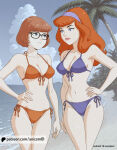 2girls ai_generated anicom61 bikini daphne_blake female hanna-barbera scooby-doo tagme velma_dinkley warner_brothers