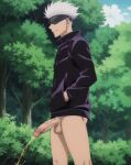 1boy big_penis boner erection jujutsu_kaisen male male_only peeing penis penis penis satoru_gojo tagme white_hair yaoi yaoi