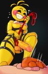 1boy1futa 1futa aniamtronic_futa animatronic animatronic_female bdsm_gear chicken chicken_girl cuttlehonk five_nights_at_freddy's five_nights_at_freddy's_2 fnaf futanari robot robot_girl scottgames sharp_teeth tied_up toy_chica_(fnaf)