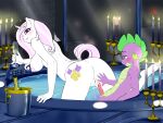1boy 1girl anthro cub dragon female fleur_de_lis_(mlp) friendship_is_magic hasbro male my_little_pony nude nudity pony sparityqueen spike_(mlp) straight