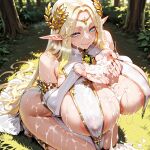1girl ai_generated blonde_hair cerestia_of_life cum curvy curvy_female curvy_figure elf elf_ears last_origin long_hair