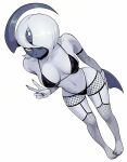 1girl absol big_ass big_breasts bikini canine cute feliscede gloves goth_girl lingerie posing seductive sexy short_hair tail thighs white_hair white_skin