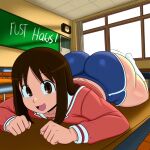 1girl ai_generated ass azumanga_daioh big_ass booty_shorts breasts dolphin_shorts fundoshilover101 huge_ass osaka_ayumu_kasuga