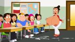 chris_griffin cum erect_nipples erect_penis family_guy gigantic_breasts glasses hat huge_penis italian_teacher_(family_guy) masturbation meg_griffin orgasm school