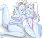 2girls angel_(dragon_ball) bikini dragon_ball_super marcarita vados