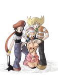  1girl barry barry_(pokemon) blue_hair dawn dawn_(pokemon) facefuck fellatio forced hair imminent_fellatio imminent_sex irrumatio lucas lucas_(pokemon) oral pokemon pokemon_(game) pokemon_dppt threesome topless trainer_(artist) 