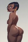 2025 ai_generated ass black_eyes black_hair brown_skin charles2001 christine_bluestone dreamworks earrings edit lipstick mr._peabody_and_sherman netflix nude nude_female sideboob the_mr._peabody_and_sherman_show