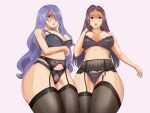2_girls alluring big_breasts camilla_(fire_emblem) circlet fire_emblem fire_emblem_echoes:_shadows_of_valentia fire_emblem_fates fire_emblem_warriors high_res intelligent_systems multiple_girls nintendo purple_hair rype sonya_(fire_emblem) tagme underwear