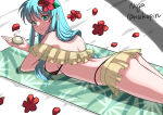 1girl 1girl 1girl absurd_res alluring alternate_costume aqua_eyes aqua_hair back bangs bikini eirika_(fire_emblem) female_only fire_emblem fire_emblem:_the_sacred_stones fire_emblem_heroes flower hair_flower hair_ornament high_res intelligent_systems long_hair looking_at_viewer looking_back lying nagasaki_yuko nintendo official_alternate_costume on_stomach petals red_bikini red_flower red_swimsuit sand seashell see-through shell sideboob smile swimsuit thighs towel twitter_username yellow_bikini yellow_swimsuit