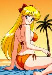 1girl accurate_art_style adult_swim alluring ass beach bikini bishoujo_senshi_sailor_moon bishoujo_senshi_sailor_moon_r bishoujo_senshi_sailor_moon_r_the_movie bishoujo_senshi_sailor_moon_s bishoujo_senshi_sailor_moon_s_the_movie bishoujo_senshi_sailor_moon_supers bishoujo_senshi_sailor_moon_supers_the_movie blonde_hair blue_eyes medium_breasts minako_aino nightcore_(artist) ocean sideboob toei_animation toonami viz_media