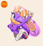 1girl adult female sega solo sonic_riders sonic_the_hedgehog_(series) stretching swallow topless wave_the_swallow zetar02