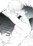 2boys fushiguro_megumi hand_on_penis jujutsu_kaisen kissing male male_only masturbation onokoniman penis satoru_gojo yaoi yaoi