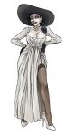 alcina_dimitrescu earrings lady_dimitrescu monster necklace resident_evil resident_evil_8:_village vampire voreciousmoga white_dress white_skin