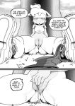 1girl 1girl anthro argento blush clothing comic english_text footwear furry greyscale hedgehog mammal masturbation monochrome open_mouth outside pants_around_one_leg pussy pussy_juice shoes sitting sophie_(argento) text thick_thighs