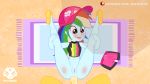 1boy 1girl anal anal_penetration animated bottomless equestria_girls friendship_is_magic gif male/female mostly_nude my_little_pony pussy rainbow_dash rainbow_dash_(mlp) sex swimsuit theminus