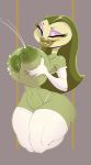 1girl alien ber00 big_breasts bimbo blue_eyes breast_milk breasts eyeshadow fangs green_hair huge_breasts lactation lips lipstick makeup my_life_as_a_teenage_robot nipples tammy_(mlaatr) topless voluptuous