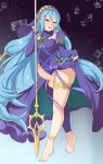  aqua_(fire_emblem_if) azura_(fire_emblem_fates) big_breasts big_penis big_testicles blessed_lance breasts dancer exlic female fire_emblem fire_emblem_fates fire_emblem_if full-package_futanari futanari lance lance_(object) no_panties penis solo songstress tease testicles weapon 