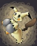 1girl anthro big_breasts bursting_breasts female ghost grey_skin mimikyu orange_nipples pokemon pokemon_sm sexy torn_clothes