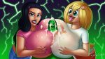 big_breasts big_penis breasts cum cum_on_breasts danny_phantom double_paizuri erect_nipples female male male/female mightycock nipples paizuri paulina penis star_(danny_phantom) threesome