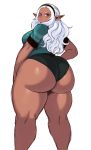 1girl ass big_ass black_panties dark_skin elf-san_wa_yaserarenai female_only huge_ass kuroeda kuroeda-san long_hair panties plus-sized_elf sssonic2 underwear white_hair