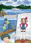 boat comic croconaw gible hands_on_hips hat kazunari_(pokemon) khoury kotone_(pokemon) lyra palcomix pokemon pokemon_(anime) pokemon_dppt pokemon_hgss pokepornlive raised_eyebrow sex sexy wet_dreams_2.5 wet_dreams_2.5_(comic)