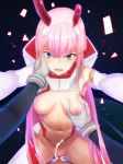 1boy 1girl 1girl :d aqua_eyes armpits bare_shoulders blush breast_grab breasts cowgirl_position darling_in_the_franxx girl_on_top grabbing groping hair_between_eyes half-closed_eyes hand_on_another's_face happy_sex high_resolution horns looking_at_viewer male medium_breasts nakadashi navel nipples open_mouth outstretched_arms pink_hair pov rbx_lamen semen semen_on_body semen_on_lower_body sex smile spoilers straddling tears vaginal zero_two_(darling_in_the_franxx)