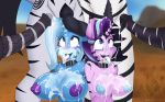 2018 animal_genitalia animal_penis anthro areola breasts cum cum_in_hair cum_on_breasts cum_on_face cum_on_tongue cutie_mark digital_media_(artwork) disembodied_penis equine equine_penis erection faceless_male friendship_is_magic furry group hair highres horn jrvanesbroek male male/female mammal multicolored_hair my_little_pony nipples outside penis starlight_glimmer testicles tongue tongue_out trixie two_tone_hair unicorn vein zebra