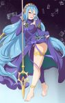  aqua_(fire_emblem_if) azura_(fire_emblem_fates) big_breasts blessed_lance breasts bulge dancer exlic female fire_emblem fire_emblem_fates fire_emblem_if futanari lance lance_(object) panties solo songstress tease weapon 