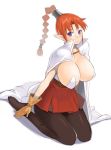 big_breasts blush braid breasts cape chrono_(series) chrono_trigger cleavage elf flea flea_(chrono_trigger) genderswap genderswap_(mtf) gloves hair huge_breasts male_focus milf nagase_haruhito nipples pantyhose pointy_ears ponytail purple_eyes red_hair rule_63 sitting skirt solo trap white_background