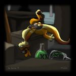  daxter goggles jak_and_daxter masturbating orange_fur ottsel 