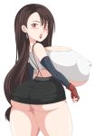  ass big_ass big_breasts breasts erect_nipples female final_fantasy final_fantasy_vii looking_at_viewer looking_back nipples solo tifa_lockhart toshiso_(artist) 