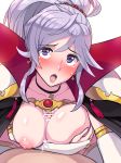  1boy 1girl blush boris_(noborhys) breasts cum cum_on_breasts fire_emblem fire_emblem_4 fire_emblem_heroes ishtar mouth_open nintendo nipples open_mouth paizuri penis_between_breasts pov pov_eye_contact purple_eyes purple_hair 