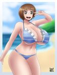 1girl artist_name azraelwebster big_breasts female kill_la_kill mako_mankanshoku mankanshoku_mako nipples tagme v