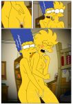 2girls female female_only fingering incest incest_comics lisa_simpson marge_simpson mother_and_daughter nude shaved_pussy the_simpsons yuri