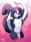 2017 anthro armpit_hair blue_eyes blush furry high_res looking_at_viewer looney_tunes male mammal open_mouth penis pepe_le_pew signature skunk warner_brothers willisrisque